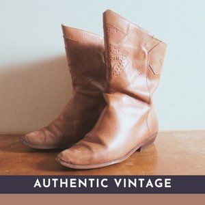 🎥 Vintage (70's) Station Six ♡ Genuine Leather Cowboy Boots
